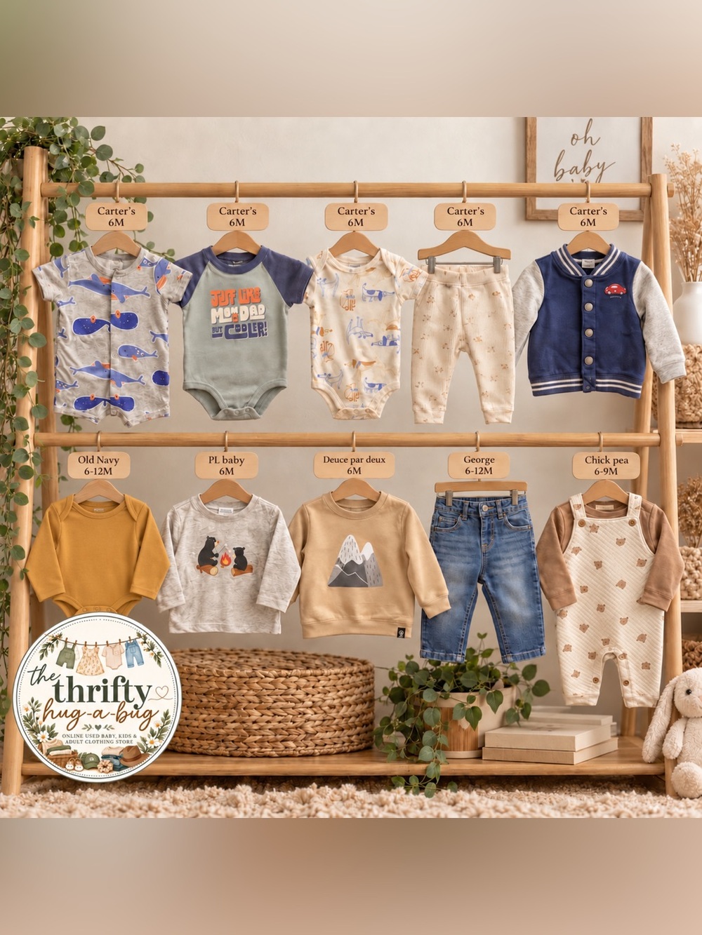Baby Boy Clothing Bundle 6M–12M | Carter’s, Old Navy, George + More | 10 Pieces